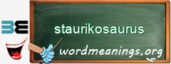 WordMeaning blackboard for staurikosaurus